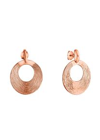 Celesta Damen Paar Ohrstecker "Silber 925 rosé-vergoldet mit diamantierter Oberfläche", ONE-SIZE, Silber 925 (Sterlingsilber), rot, Silber 925
