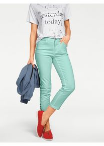 Heine Damen 7/8-Hose, blau, Gr. 34, unifarben, 98% Baumwolle, 2% Elasthan, Miedereinsatz:85% Polyester, 15% Elasthan, Hosen