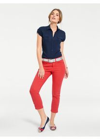 Heine Damen Hemdbluse, blau, Gr. 46, unifarben, 80% Viskose, 20% Baumwolle, Blusen