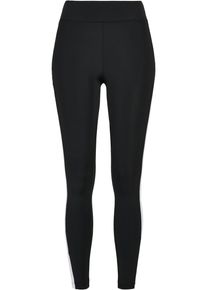 Urban Classics Damen Leggings "Urban Classics Damen Ladies Color Block Leggings", schwarz-weiß, Gr. XS, unifarben, 80% Polyimid, 20% Elasthan, Hosen