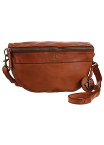 Harbour 2nd Damen Gürteltasche "Jutta", braun, Leder, washed, Taschen, Umhängetasche Bauchtasche mit Ankeranhänger