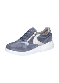 Waldläufer WALDLÄUFER Damen Keilsneaker "K-FUNKY", Gr. 5,5, blau, Veloursleder, Nappaleder, kontrastfarbene Details, sportlich, Schuhe, Schnürschuh, Halbschuh,