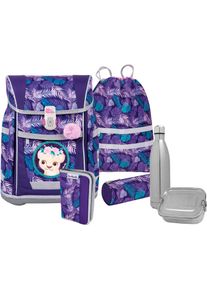 McNeill Kinder Schulranzen "Tenero, Dschungel", grün, Polyester, Rucksäcke, inkl. Federmäppchen, Turnbeutel, Schlamperrolle & Motivmagnet
