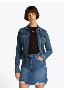 Tommy Jeans Damen Jeansjacke "VIVIANNE SKN JACKET EXT BI8130", blau, casual, Gr. XS, unifarben, Denim/Jeans, Obermaterial: 99% Baumwolle, 1%
