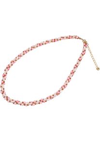 Firetti Damen Perlenkette "Schmuck Geschenk Messing Halsschmuck Halskette", Messing, L: 50cm B: 8mm, rosa, Messing, B:8mm, Halsketten, Made in