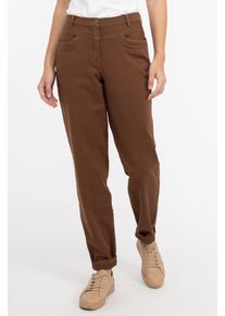 Recover Pants Damen Stoffhose "Stoffhose", braun, Gr. 46, unifarben, 98% Baumwolle;2% Elasthan, Hosen, mit aufwendiger Oldfärbung