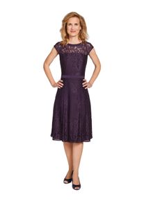 Damen Spitzenkleid "HERMANN LANGE Collection Spitzenkleid Ava", lila, Gr. 44, HERMANN LANGE Collection, 80% Polyamid, 20% Polyester, Kleider