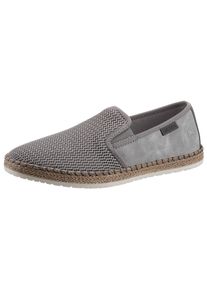 Rieker Herren Espadrille, Gr. 40, grau, Nubuklederimitat, Textil, sportlich, Schuhe, Sommerschuh, Slipper, Freizeitschuh im Materialmix