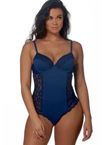 After Eden Damen Body, blau, feminin, Gr. 70, unifarben, Obermaterial: 83% Polyamid, 17% Elasthan, Bodies, mit filigraner Spitzendekoration