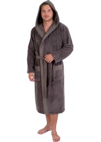 WEWO-Fashion Herrenbademantel WEWO FASHION, L:125cm in Gr. M, braun, Velours, Hausmäntel, "1023, ideal für Sauna & Spa, Hotelbademantel, Morgenmantel", besonders