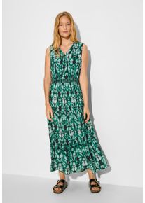 Cecil Damen Sommerkleid, grün, casual, Gr. XL, bedruckt, Stoff, 100% Lenzing EcoVero Viscose, Kleider, mit Volant