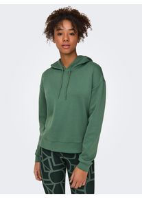 Only Play Damen Kapuzensweatshirt "ONPLOUNGE LS HOOD SWEAT - NOOS", grün, sportlich, Gr. S, unifarben, Sweatware, Obermaterial: 80% Polyester, 15%
