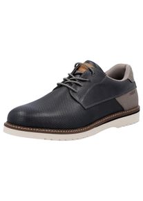 Rieker Herren Schnürschuh, Gr. 44, blau, Leder, Lederimitat, sportlich, Schuhe, Halbschuh, Casual-Schnürer mit leichtem Einstieg dank Gummizug