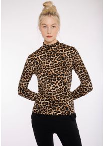 Haily's HAILY’S Damen Langarmshirt "LS P TP Ki44mmy", beige, feminin, Gr. L, animal-print, Jersey, Obermaterial: 92% Polyester, 8% Elasthan, Shirts