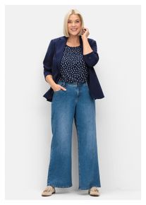 sheego Damen Stretch-Jeans "Große Größen", blau, casual, Gr. 40, unifarben, Obermaterial: 99% Baumwolle, 1% Elasthan, Jeans, in Curvy-Schnitt VERENA
