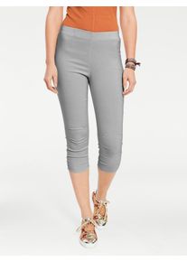 Heine Damen Caprihose, grau, Gr. 42, unifarben, 70% Viskose, 25% Polyamid, 5% Elasthan, Hosen