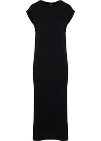 Urban Classics Damen Shirtkleid "Urban Classics Ladies Extended Shoulder Dress", schwarz, klassisch, Gr. S, unifarben, 100% Baumwolle, Kleider