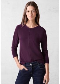 Cecil Damen Langarmshirt, rosa, casual, Gr. XL, gestreift, Stoff, 80% Viskose, 17% Polyester, 3% Elasthan, Shirts, mit Streifen-Struktur