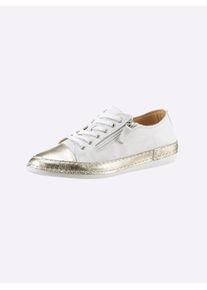 Andrea Conti Damen Sneaker, Gr. 38, gold, Leder, Rindsleder, Glattleder, modisch, Schuhe