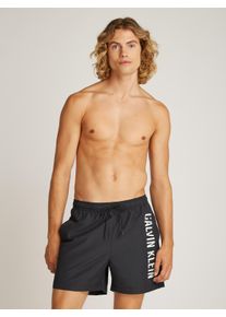 Herren Badeshorts "MEDIUM DRAWSTRING", schwarz, casual, Gr. XXL, Calvin Klein Swimwear, unifarben, Polyester, Badehosen, mit großem Logo