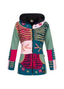 DEPROC Active Damen Fleecejacke "Patchwork Multicolor NUNAVUT II NEW FLOWER POWER", pink, casual, Gr. 38, 100% Baumwolle, Jacken