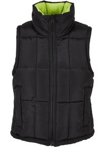 Urban Classics Damen Steppweste "Urban Classics Damen Ladies Reversible Cropped Puffer Vest", gelb, Gr. L, 100% Polyester, Westen