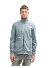 Tom Tailor Herren Sweatjacke, grau, casual, Gr. S, unifarben, Sweatware, Obermaterial: 70% Baumwolle, 30% Polyester, Sweatjacken, mit Logo Stickerei