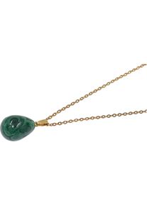 Firetti Damen Kette mit Anhänger "Schmuck Geschenk Edelstahl Halsschmuck Halskette Ankerkette Tropfen", Edelstahl, L: 55cm B: 2mm, gold, Edelstahl,