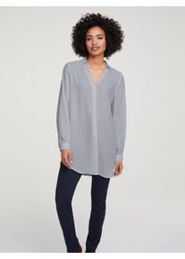 Heine Damen Longbluse, grau, Gr. 34, unifarben, 100% Polyester, Blusen