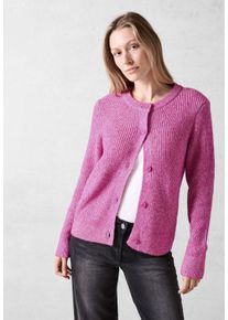 Cecil Damen Cardigan, pink, casual, Gr. XL, meliert, Web, 68% Baumwolle, 32% Polyacryl, Strickjacken, mit dekorativer Knopfleiste