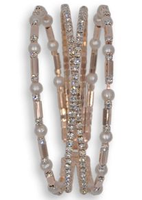 Firetti Damen Armspange "Flashy Bangle", Metallmix, rosa, Metallmix, Armbänder, mit Glasstein - mit Acrylperle