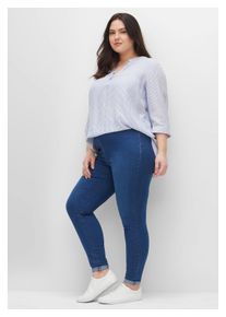 sheego Damen Jeansjeggings "Große Größen", blau, casual, Gr. 44, unifarben, Obermaterial: 81% Baumwolle, 17% Polyester, 2% Elasthan, Jeans, in