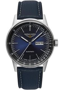 BAUHAUS Herren Automatikuhr "G38 Automatic"dunkelblau, Armbanduhren, Armbanduhr, Herrenuhr, Made in Germany, Mechanische Uhr, Lederarmband