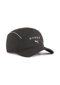 Puma Damen Flex Cap "Puma x HYROX 5-Panel-Cap mit kurzem Schirm Erwachsene", schwarz, bedruckt, Obermaterial: 100% Polyester; Futter Vorderteil: 100%