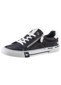 Mustang Shoes Damen Sneaker, Gr. 36, blau, Lederimitat, sportlich, Schuhe, weicher Schaftrandpolsterung, Freizeitschuh, Halbschuh, Schnürschuh