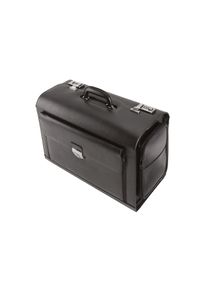 Alassio Herren Pilotenkoffer "Verona", schwarz, Leder, Koffer, aus Leder mit Laptopfach