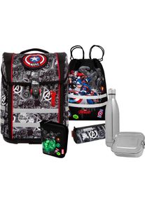 McNeill Kinder Schulranzen "Perfecto, Marvel, Avengers", bunt, Polyester, Rucksäcke, inkl. Federmäppchen, Turnbeutel, Schlamperrolle & Motivmagnet