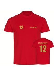multifanshop Kinder T-Shirt - Frankfurt - Trikot Nummer 12 gold - Druck gold metallic - Kind
