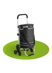 Juskys 3in1 Einkaufstrolley für Treppen - 56 L, modern & klappbar - Treppensteiger Trolley Schwarz