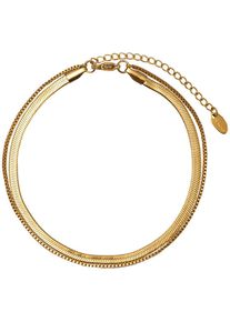 Firetti Damen Armband "Schmuck Geschenk Edelstahl Armkette, auch als Fußkette tragbar", Edelstahl, gold, Edelstahl, Armbänder, Made in Germany