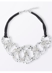 Heine Damen Collier, silber, Baumwolle, Metall, Halsketten