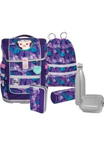 McNeill Kinder Schulranzen "Ergo Compacto, Dschungel", grün, Polyester, Rucksäcke, inkl. Federmäppchen, Turnbeutel, Schlamperrolle & Motivmagnet
