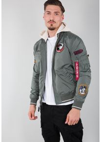 Herren Bomberjacke "Alpha Industries Men - Bomber Jackets MA-1 TT Hood Patch", grün, Gr. M, Alpha Industries, Obermaterial/Futter: 100% Nylon,