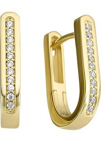 Firetti Damen Paar Creolen "Schmuck Geschenk Gold 333 Ohrschmuck Ohrringe Stäbchen", 0,1 ct P2 = erkennbare Einschlüsse, Gelbgold 333-Diamanten,