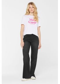 Damen Weite Jeansaged schwarz, casual, Gr. 28, SENSES.THE LABEL, Abriebeffekte, Material: 100% Baumwolle, Jeans, aus Baumwolle