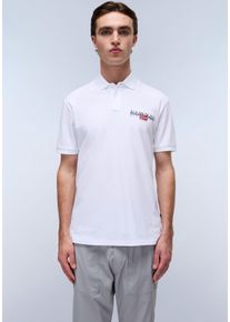 Napapijri Herren Poloshirt "E-AYLMER"hellweiß 002, casual, Gr. XXL, unifarben, Piquu00e9, Obermaterial: 100% Baumwolle, Shirts, Mit Rundhalsausschnitt