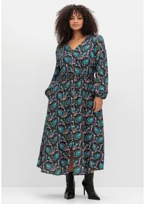sheego by Joe Browns Große Größen Maxikleid mit Paisleyprint und Taillen-Smokbund Gr. 42 schwarz Paisley von sheego für Damen