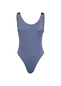 Calvin Klein Intense Power Rib Badeanzug Damen - grau - Gr. S - Polyamid/Elastan