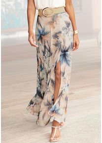 Buffalo Maxirock beige Gr. 44 für Damen. Figurumspielend. Nachhaltig.