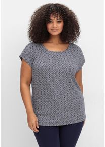 Große Größen Shirt mit grafischem Minimalprint Gr. 52/54 blau bedruckt von sheego für Damen
